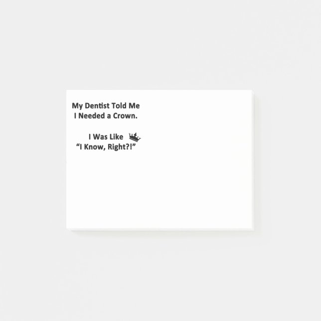 Bloco Post-it Meu dentista disse-me (Frente)