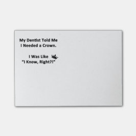 Bloco Post-it Meu dentista disse-me