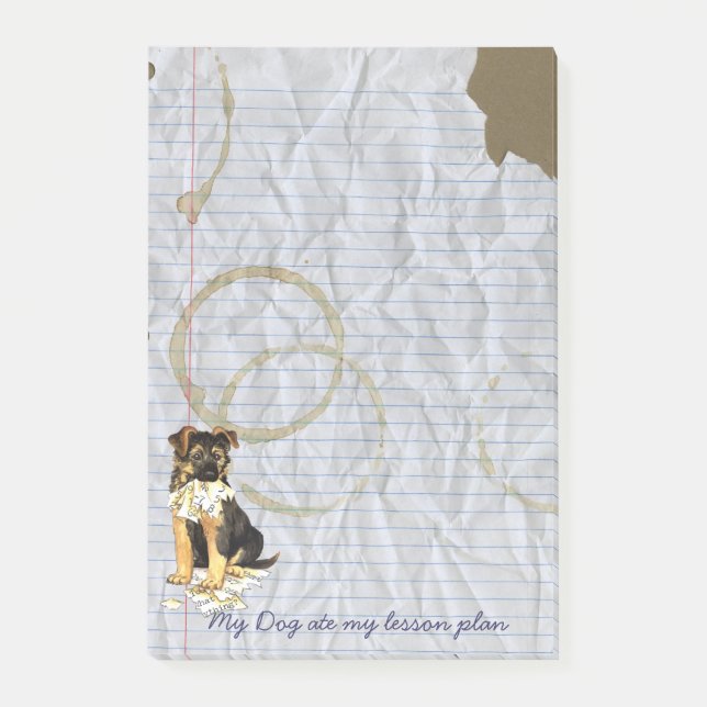 Bloco Post-it Meu GSD comeu meu plano de aula (Frente)