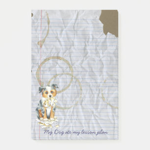 Bloco Post-it Meu Mini Pastor Americano Comeu Meu Plano De Lição