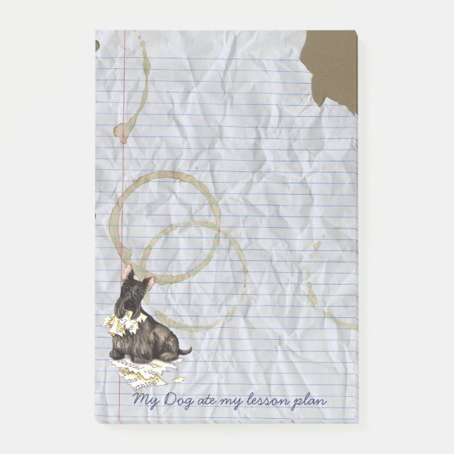 Bloco Post-it Meu Scottie comeu meu plano de aula (Frente)