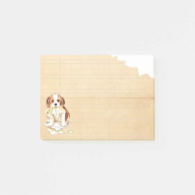 Bloco Post-it Meus Cavalier comeram meus trabalhos de casa (Frente)