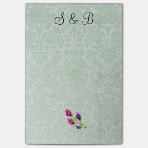 Bloco Post-it Mint Green Damask Initials Post-it® Notes 4 x 6