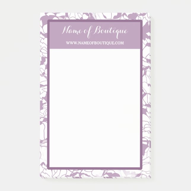 Bloco Post-it Modern Purple Floral Girly Beautique (Frente)
