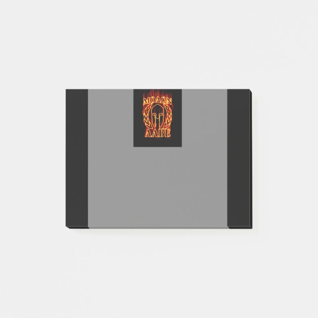 Bloco Post-it Molon Labe Spartan Warrior Laurels on Fire (Frente)