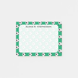 Bloco Post-it Monograma - Bolas de Futebol Shamrock Verde
