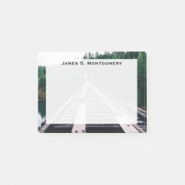 Bloco Post-it Monograma Comboio Caminho de ferro Caminha Água Ve