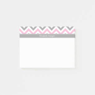 Bloco Post-it Monograma conhecido cinzento cinzento cor-de-rosa