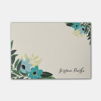 Bloco Post-it Monograma de Borda Floral Chic