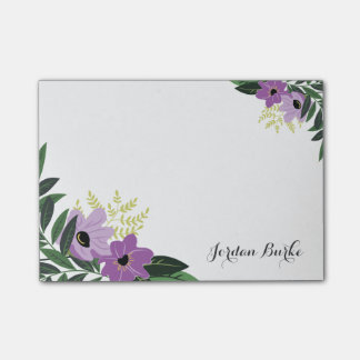 Bloco Post-it Monograma de Borda Floral Chic