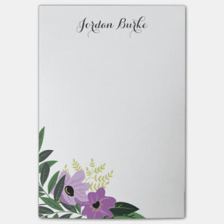 Bloco Post-it Monograma de Borda Floral Chic
