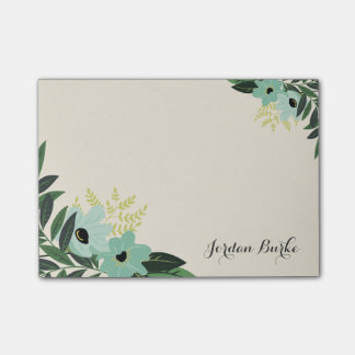 Bloco Post-it Monograma de Borda Floral Chic