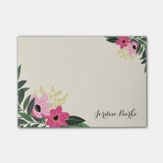 Bloco Post-it Monograma de Borda Floral Chic