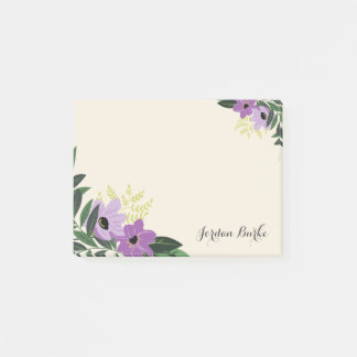 Bloco Post-it Monograma de Borda Floral Chic
