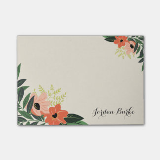 Bloco Post-it Monograma de Borda Floral Chic