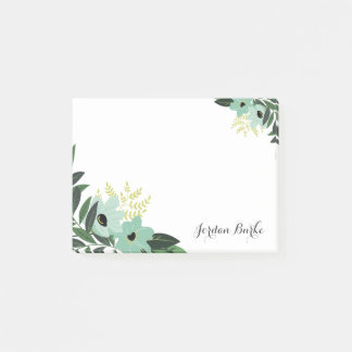 Bloco Post-it Monograma de Borda Floral Chic