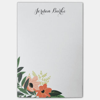 Bloco Post-it Monograma de Borda Floral Chic