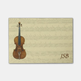 Bloco Post-it Monograma do manuscrito de Bach Partita do violino