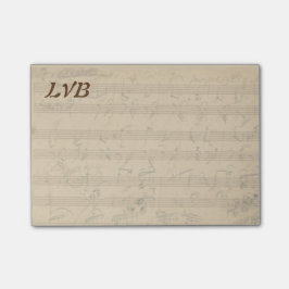 Bloco Post-it Monograma do manuscrito do piano de Beethoven