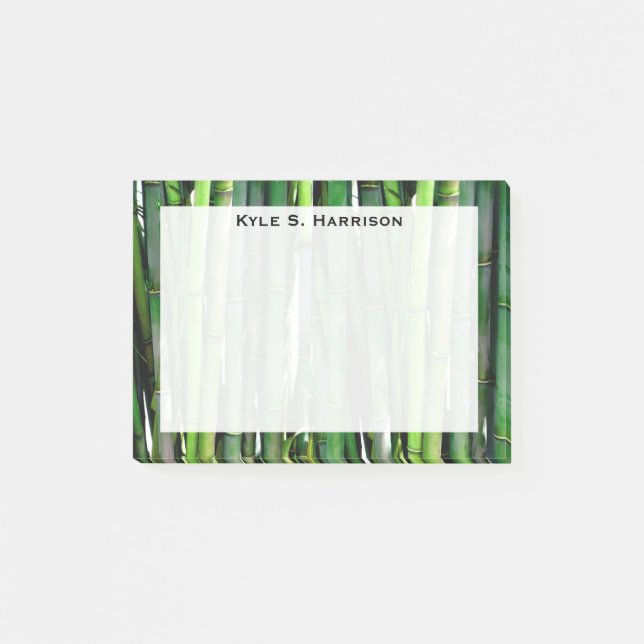 Bloco Post-it Monograma Feng Shui Bambu Verde Riqueza (Frente)