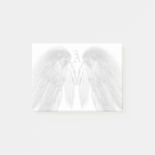 Bloco Post-it Monograma Personalizado Branco do ANGEL WINGS (Frente)