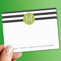 Monograma verde de padrão em branco e preto