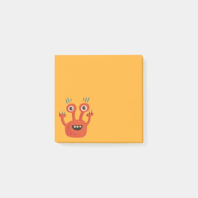 Bloco Post-it Monstro bonito de sorriso Eyed grande engraçado (Frente)