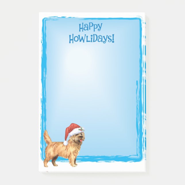 Bloco Post-it Monte de pedras feliz Terrier de Howlidays (Frente)