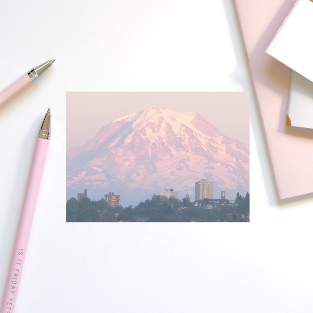 Bloco Post-it Monte Rainier Pink Paisagem com Alpenglow (In Situ)