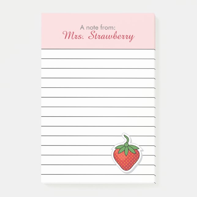 Bloco Post-it Morango Vermelho Doce - personalizado (Frente)