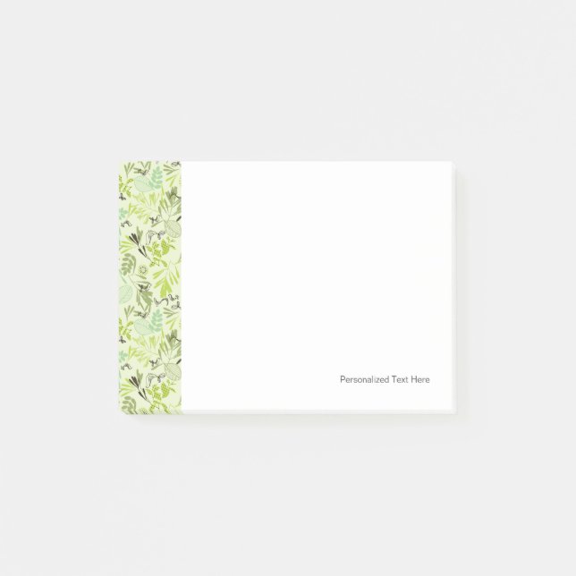 Bloco Post-it mostrando padrões para pequenos pássaros (Frente)