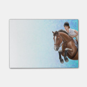 Bloco Post-it Mostre a cavalo de salto notas de post-it