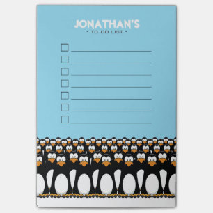 Bloco Post-it Multidão de pinguins engraçados dos desenhos