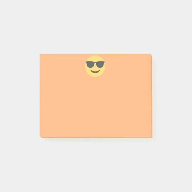 Bloco Post-it Na moda Emoji Com Óculos (Frente)