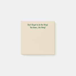 Bloco Post-it Não esqueça a nota pegajosa da coisa