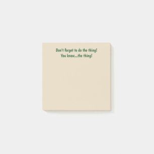 Bloco Post-it Não esqueça a nota pegajosa da coisa