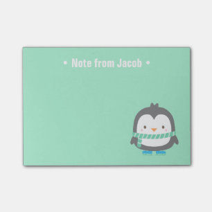 Bloco Post-it Natal do Pequeno Pinguim Fofo para Crianças