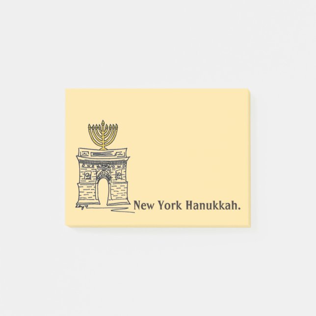 Bloco Post-it New York Hanukkah NYC Menorah Jewish Holiday (Frente)