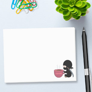 Bloco Post-it Ninja minúsculo com a grande caneca de café