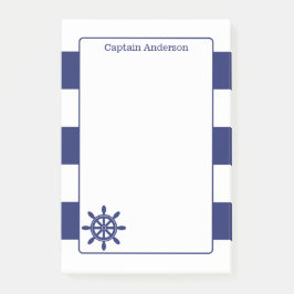Bloco Post-it Nome 4 x 6 da Adição de Roda do Capitão Náutico