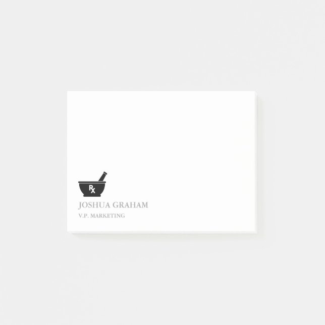 Bloco Post-it Nome do costume do símbolo do almofariz e do pilão (Frente)