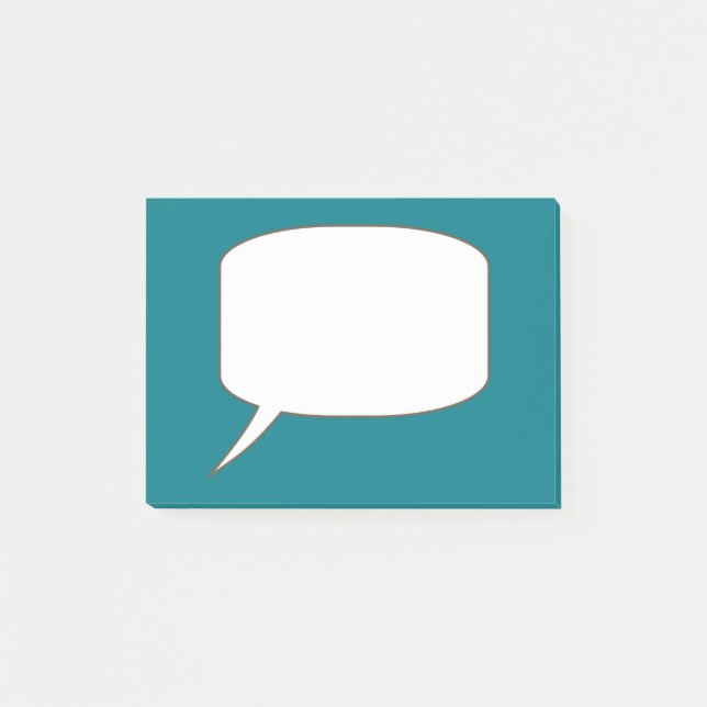 Bloco Post-it Nome Personalizado da Bolha de Conversação Branca  (Frente)