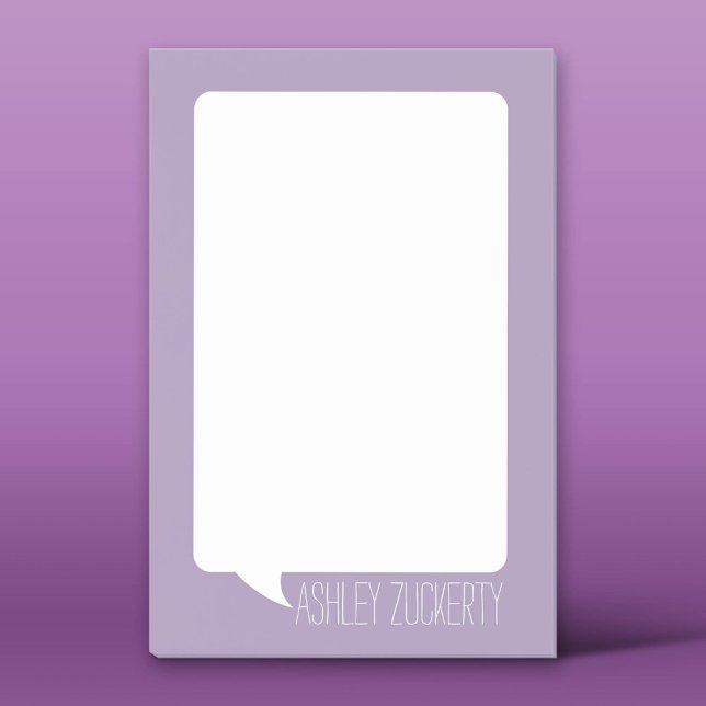 Bloco Post-it Nome Personalizado da Bolha de lavanda e White Tal (Custom Post-it Notepad)