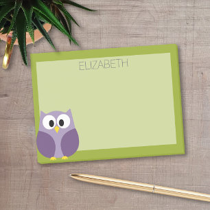 Bloco Post-it Nome Personalizado de Púrpura e Pistachio de uma 