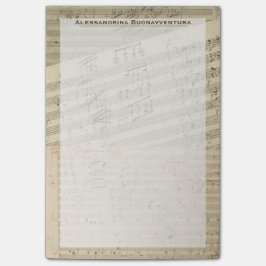 Bloco Post-it Nome Personalizado do Manuscrito de Música de Beet
