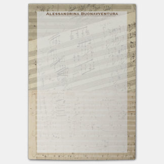 Bloco Post-it Nome Personalizado do Manuscrito de Música de Beet