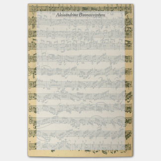 Bloco Post-it Nome Personalizado do Manuscrito do Violin do Bach