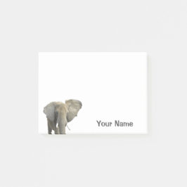 Bloco Post-it Nome Personalizado Elefante Safari Animal