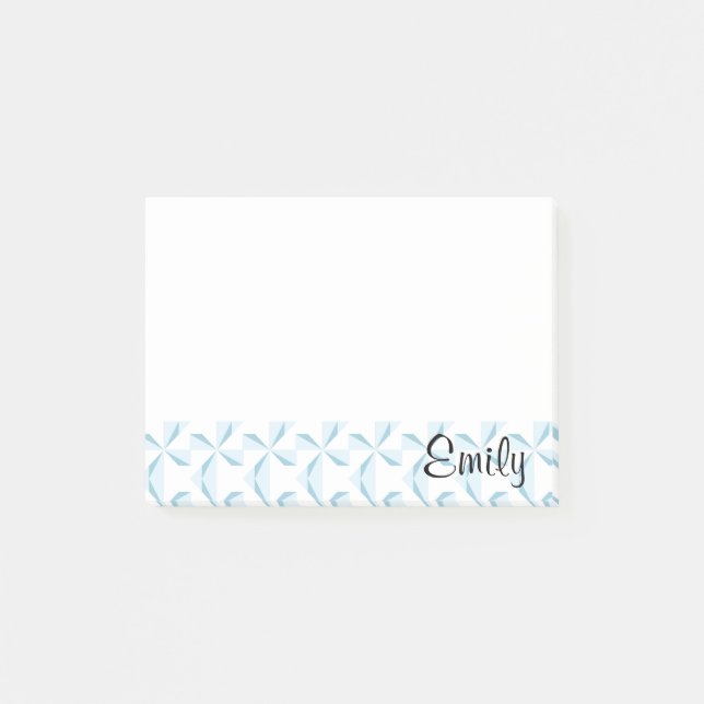Bloco Post-it Nome Personalizado Sky Blue Pinkers (Frente)