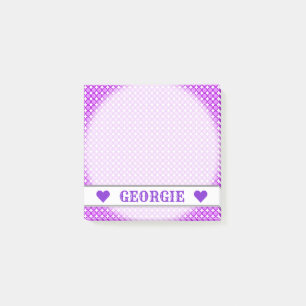 Bloco Post-it Nome Personalizável - Padrão de Pontos/Círculos